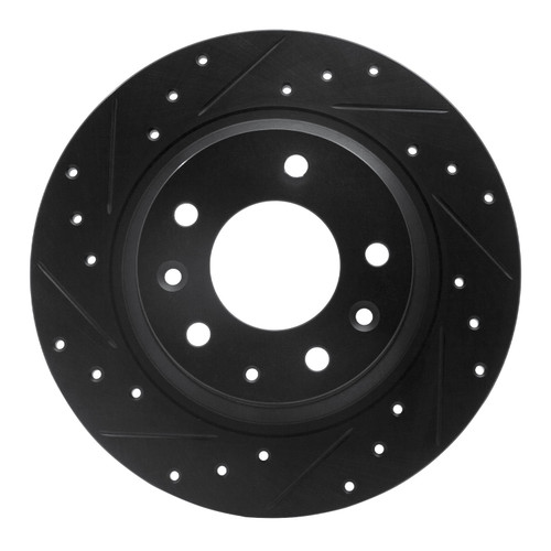 DFC Brake Rotor - Drilled and Slotted - Black 633-54064L