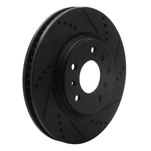 DFC Brake Rotor - Drilled and Slotted - Black 633-52024R