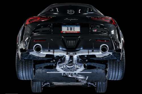 AWE Tuning AWE Resonated Track Edition Exhaust for A90 Supra - 5" Chrome Silver