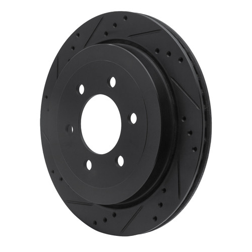 DFC Brake Rotor - Drilled and Slotted - Black 633-54205L