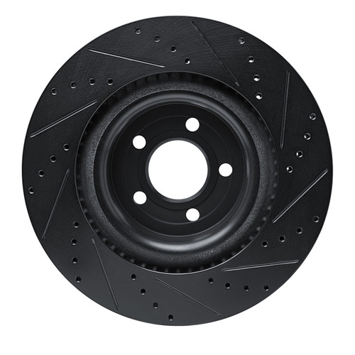 DFC Brake Rotor - Drilled and Slotted - Black 633-54279L