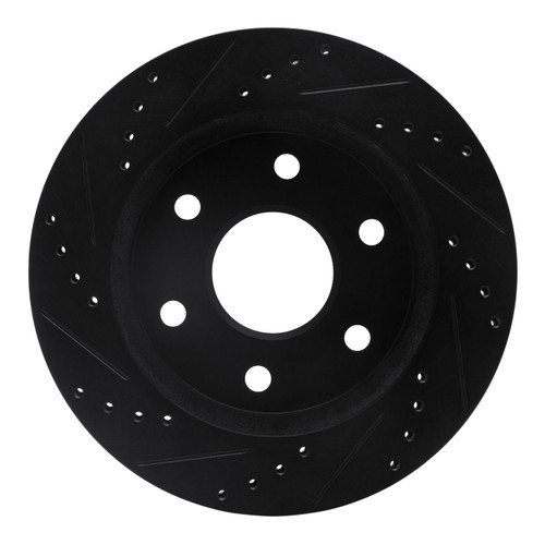 DFC Brake Rotor - Drilled and Slotted - Black 633-54289R
