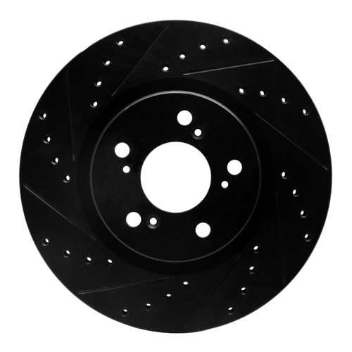 DFC Brake Rotor - Drilled and Slotted - Black 633-58021L