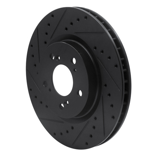 DFC Brake Rotor - Drilled and Slotted - Black 633-58021L