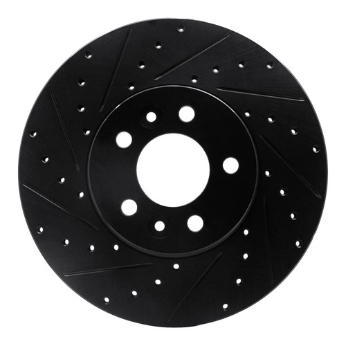 DFC Brake Rotor - Drilled and Slotted - Black 633-56016L