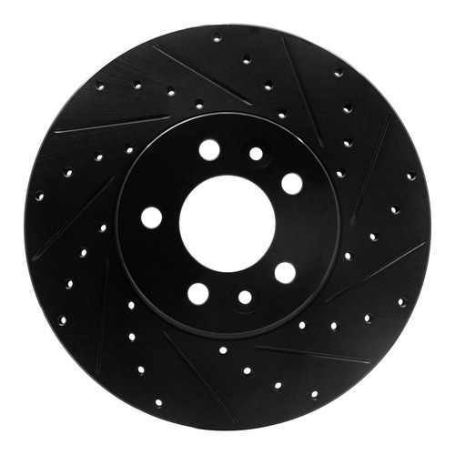 DFC Brake Rotor - Drilled and Slotted - Black 633-56016R