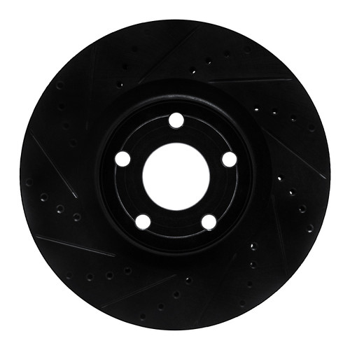DFC Brake Rotor - Drilled and Slotted - Black 633-54281L