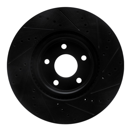 DFC Brake Rotor - Drilled and Slotted - Black 633-54281L