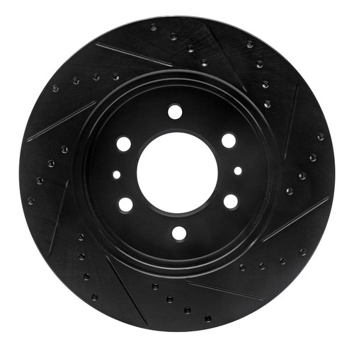 DFC Brake Rotor - Drilled and Slotted - Black 633-54215L