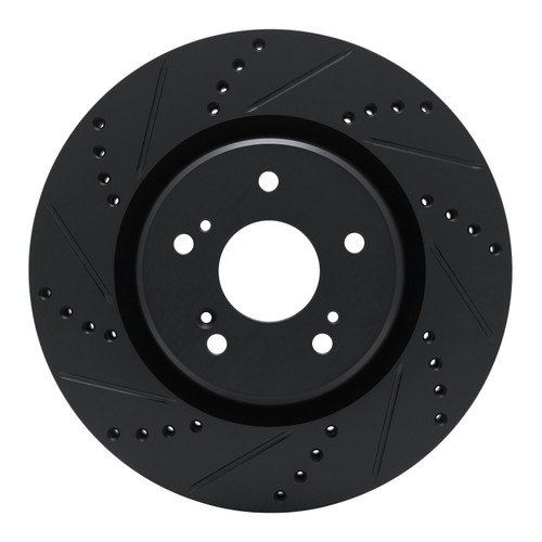 DFC Brake Rotor - Drilled and Slotted - Black 633-58032L