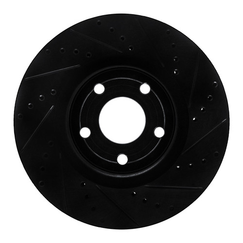 DFC Brake Rotor - Drilled and Slotted - Black 633-54281R