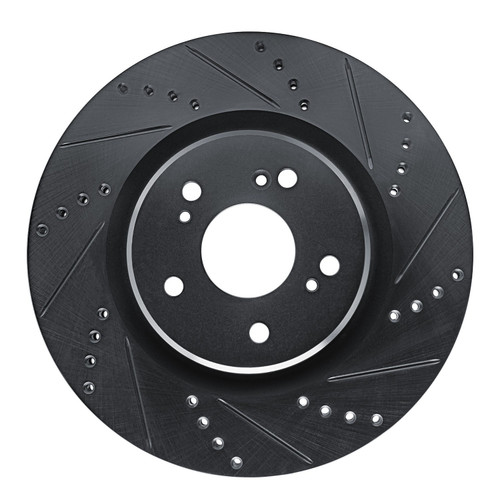 DFC Brake Rotor - Drilled and Slotted - Black 633-58032R