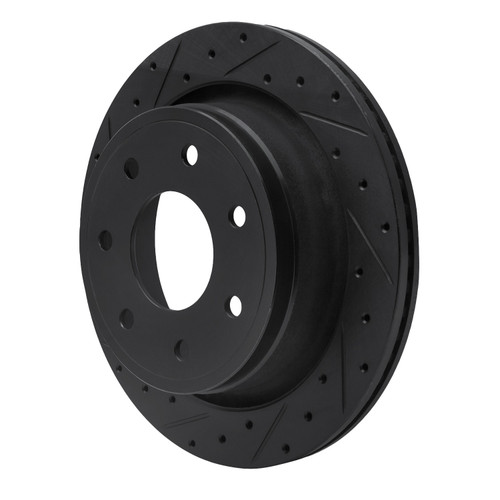 DFC Brake Rotor - Drilled and Slotted - Black 633-54218L