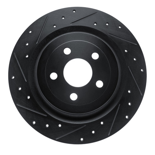 DFC Brake Rotor - Drilled and Slotted - Black 633-54282L