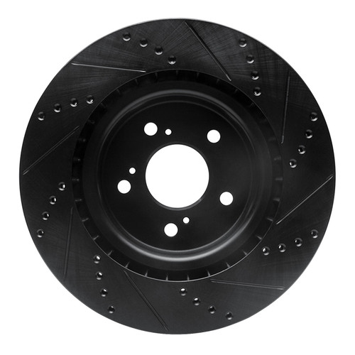 DFC Brake Rotor - Drilled and Slotted - Black 633-58035L