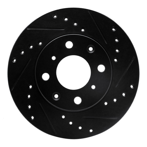 DFC Brake Rotor - Drilled and Slotted - Black 633-59011R