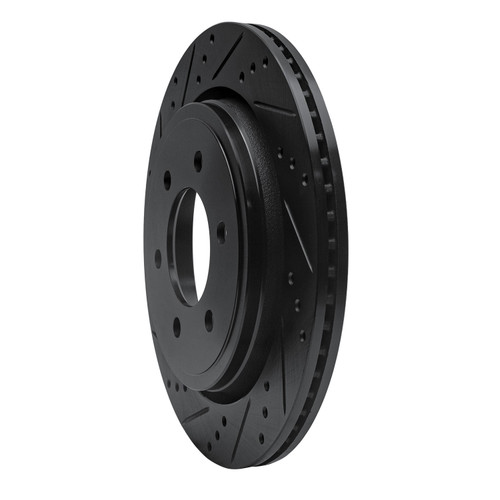 DFC Brake Rotor - Drilled and Slotted - Black 633-54231L