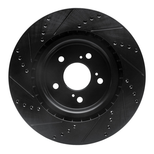 DFC Brake Rotor - Drilled and Slotted - Black 633-58035R