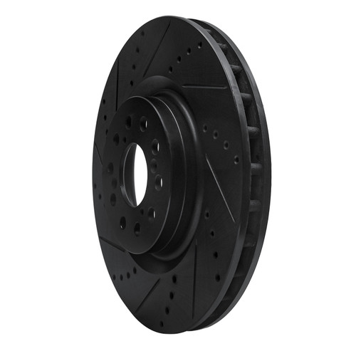 DFC Brake Rotor - Drilled and Slotted - Black 633-59065L