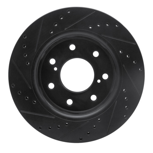 DFC Brake Rotor - Drilled and Slotted - Black 633-54219R