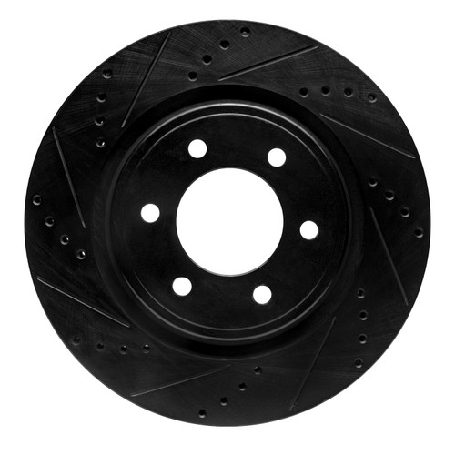 DFC Brake Rotor - Drilled and Slotted - Black 633-54287L