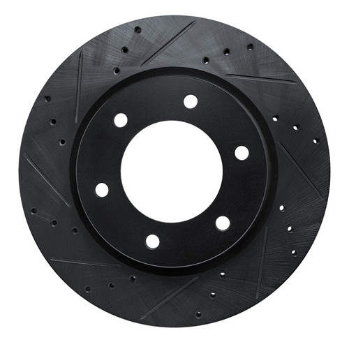 DFC Brake Rotor - Drilled and Slotted - Black 633-54275L