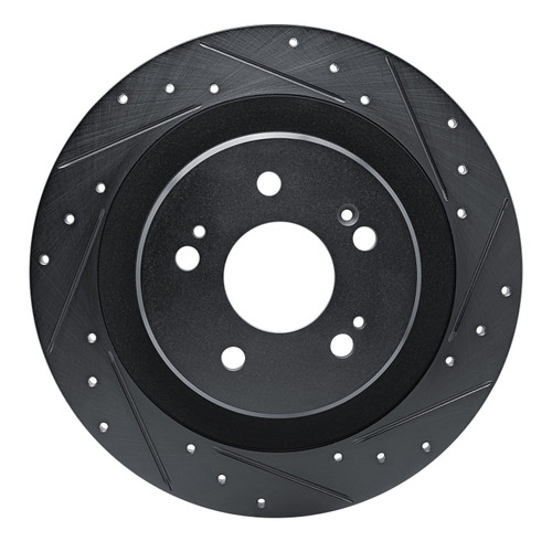 DFC Brake Rotor - Drilled and Slotted - Black 633-58036R