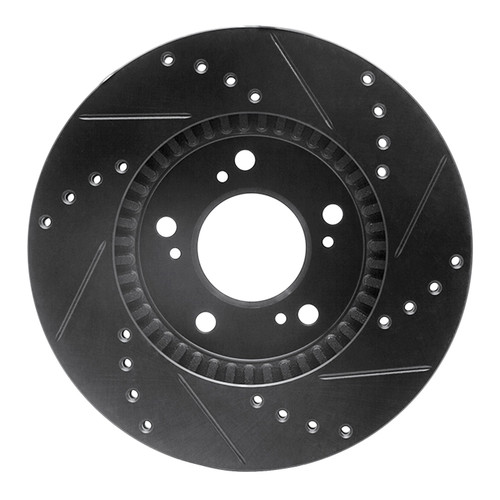 DFC Brake Rotor - Drilled and Slotted - Black 633-59040L
