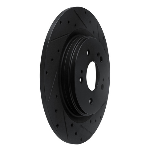 DFC Brake Rotor - Drilled and Slotted - Black 633-59066R