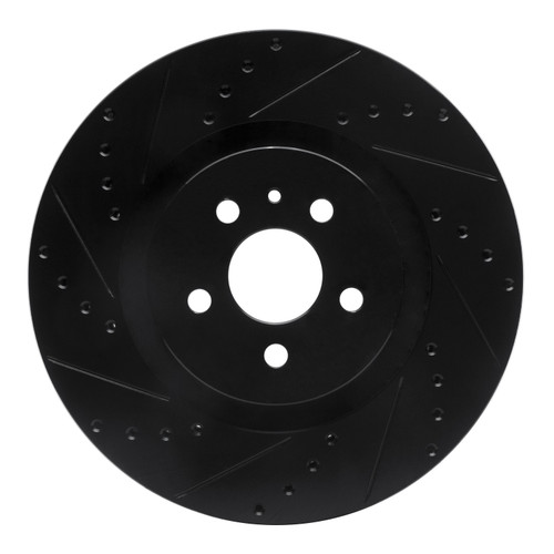 DFC Brake Rotor - Drilled and Slotted - Black 633-55006L