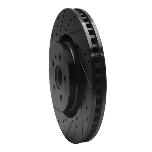 DFC Brake Rotor - Drilled and Slotted - Black 633-55006L