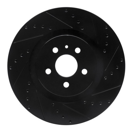 DFC Brake Rotor - Drilled and Slotted - Black 633-55006R