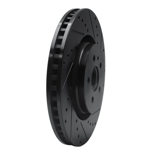 DFC Brake Rotor - Drilled and Slotted - Black 633-55006R