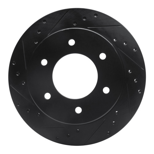 DFC Brake Rotor - Drilled and Slotted - Black 633-54276L