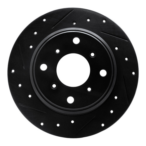 DFC Brake Rotor - Drilled and Slotted - Black 633-58002L
