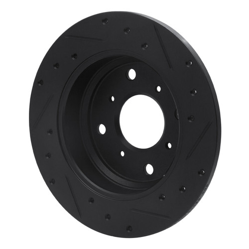 DFC Brake Rotor - Drilled and Slotted - Black 633-58002L