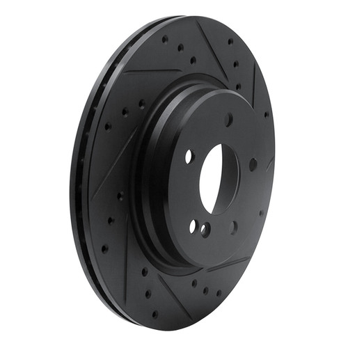 DFC Brake Rotor - Drilled and Slotted - Black 633-63040R