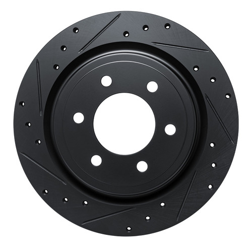 DFC Brake Rotor - Drilled and Slotted - Black 633-54289L