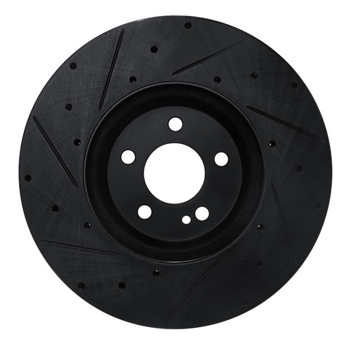 DFC Brake Rotor - Drilled and Slotted - Black 633-63117R