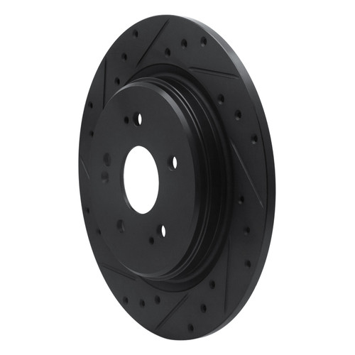 DFC Brake Rotor - Drilled and Slotted - Black 633-58029L