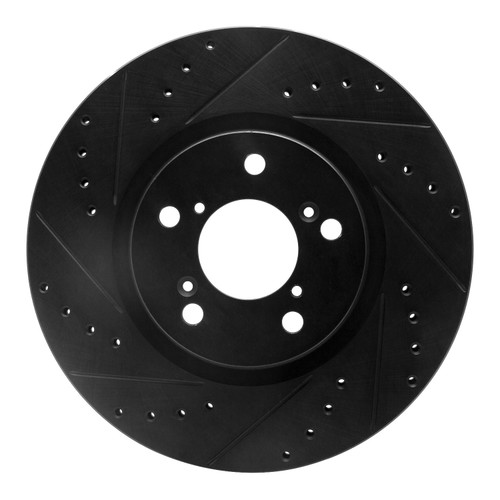 DFC Brake Rotor - Drilled and Slotted - Black 633-59051L