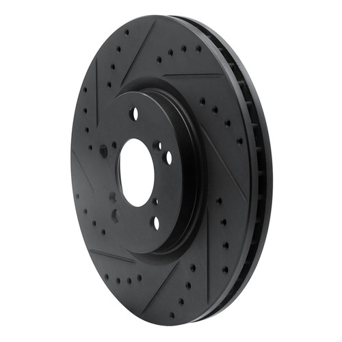 DFC Brake Rotor - Drilled and Slotted - Black 633-59051L