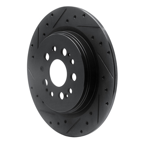 DFC Brake Rotor - Drilled and Slotted - Black 633-59070L