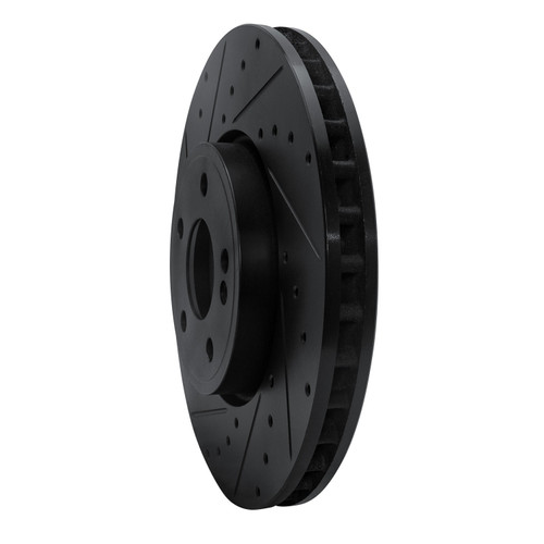 DFC Brake Rotor - Drilled and Slotted - Black 633-63186L