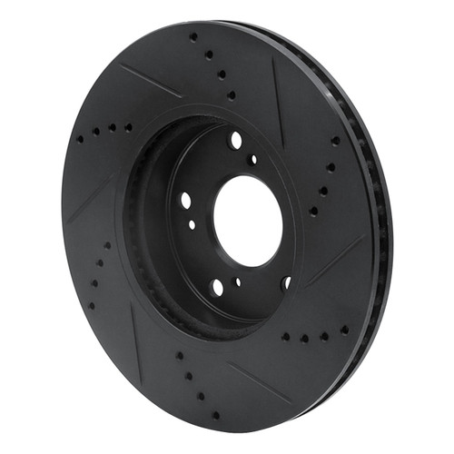 DFC Brake Rotor - Drilled and Slotted - Black 633-59061L
