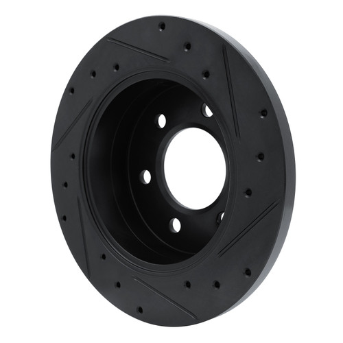 DFC Brake Rotor - Drilled and Slotted - Black 633-63174L
