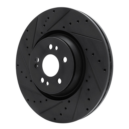DFC Brake Rotor - Drilled & Slotted - Black 633-63192L