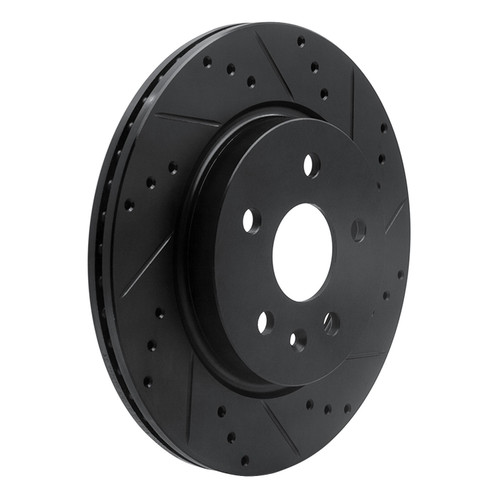 DFC Brake Rotor - Drilled and Slotted - Black 633-65024R