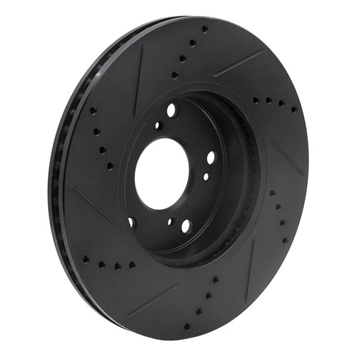 DFC Brake Rotor - Drilled and Slotted - Black 633-59061R