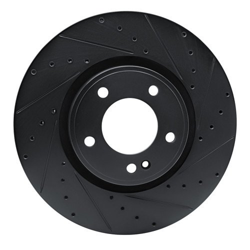 DFC Brake Rotor - Drilled and Slotted - Black 633-63176R